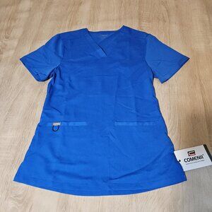 Comenii Technical Workwear Womens Size Xxs Medical Two Pocket Stretch Scrub Top